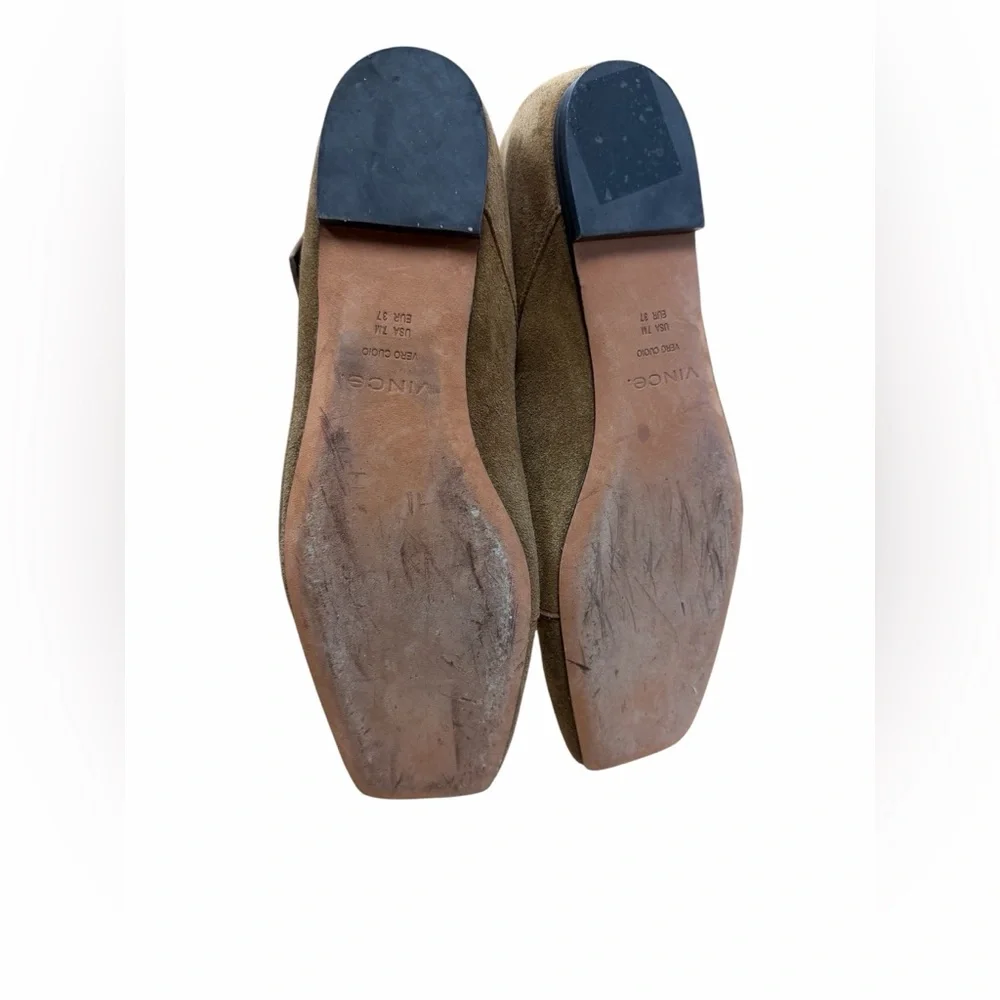 Vince Brown Cici Suede Luxury Women's Crisscross‎ Ballerina Flats